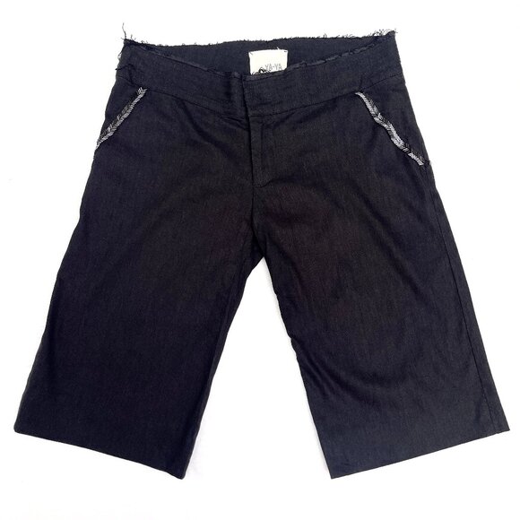 YA-YA Linnen/Cotton blend sequin black fancy shorts - Picture 1 of 9